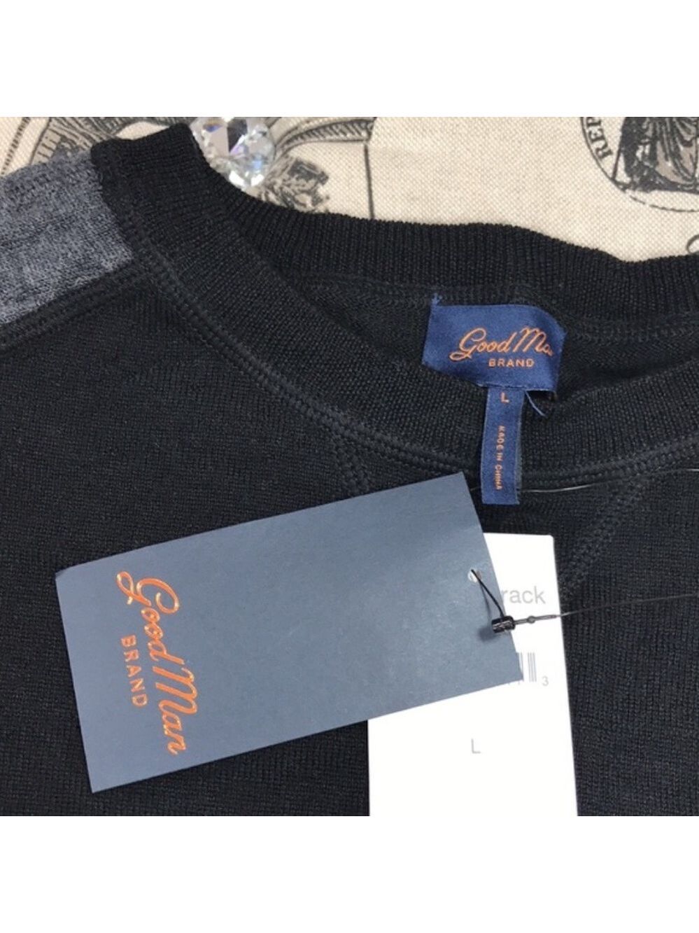 Good Man Brand Colorblock Raglan Merino Wool Sweater - Picture 5 of 6
